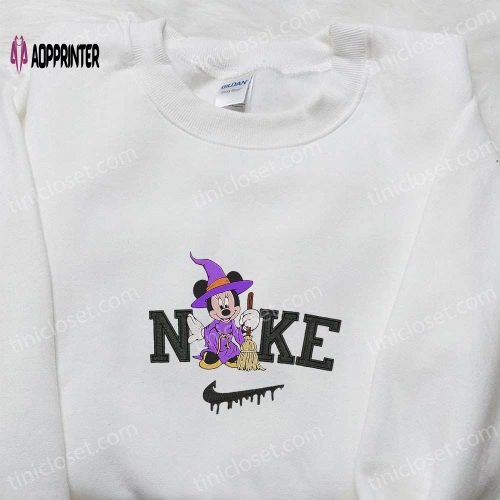 Nike x Minnie Mouse & Pumpkin Embroidered Hoodie – Disney Characters Sweatshirt Perfect Family Gifts