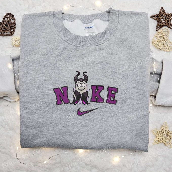 Nike x Minion Maleficent Embroidered Sweatshirt & T-shirt: Custom Movie Characters Apparel