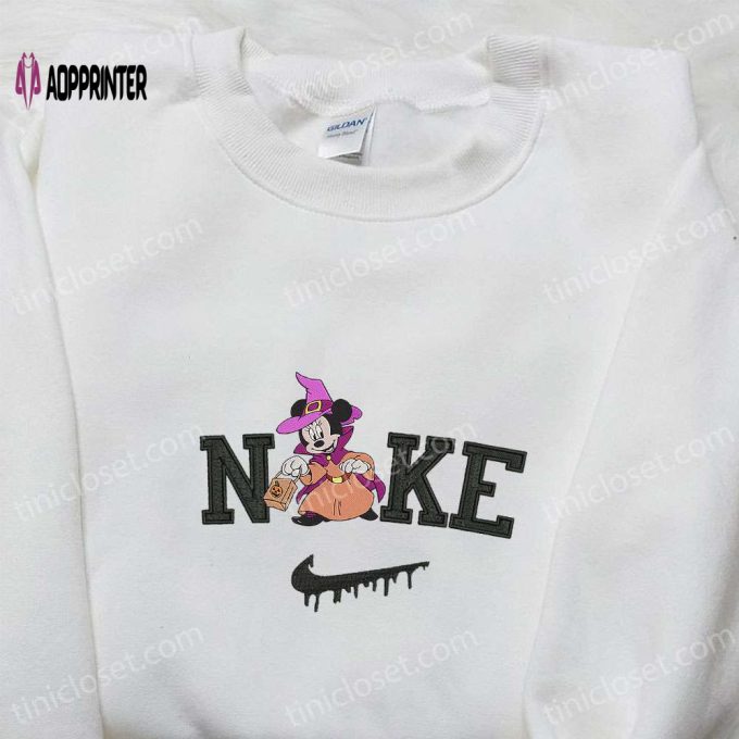 Nike x Minnie Halloween Embroidered Hoodie – Disney Characters Sweatshirt Perfect Family Gift