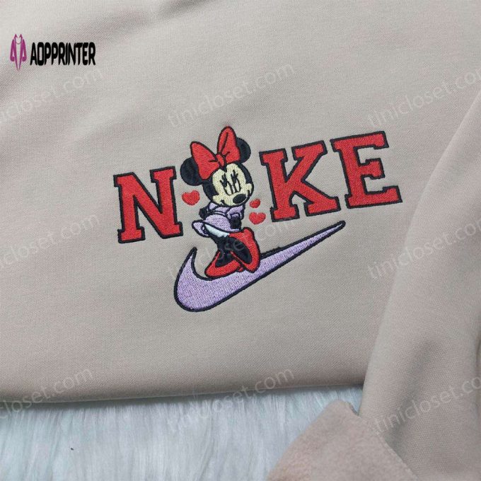 Nike x Minnie Love Hearts Embroidered Shirt Hoodie & Sweatshirt: Disney Collaboration Delight