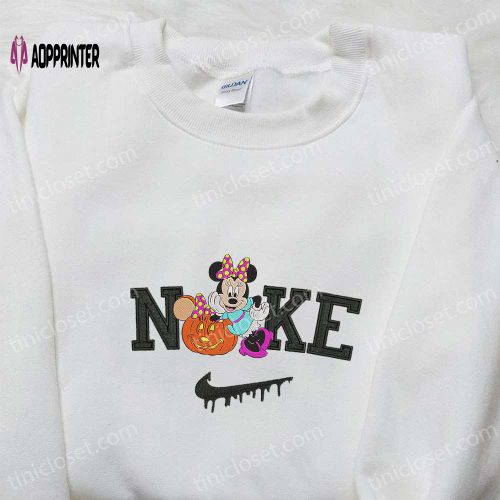 Nike x Minnie Mouse & Pumpkin Embroidered Hoodie – Disney Characters Sweatshirt Perfect Family Gifts