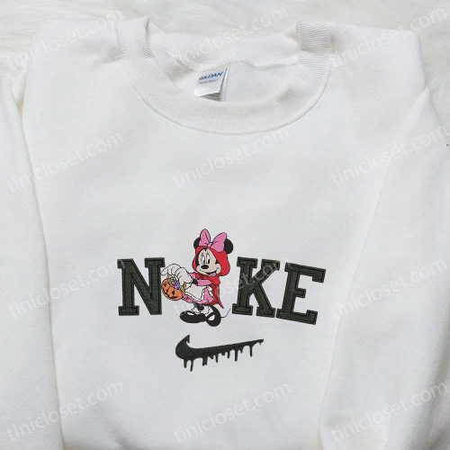 Nike x Minnie Mouse Red Riding Hood Hoodie: Disney Characters Embroidered Sweatshirt Best Family Gifts