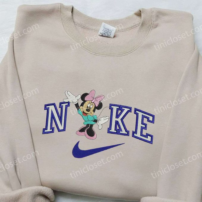 Nike x Minnie Mouse Love Hearts Embroidered Shirt Walt Disney Inspired Tee