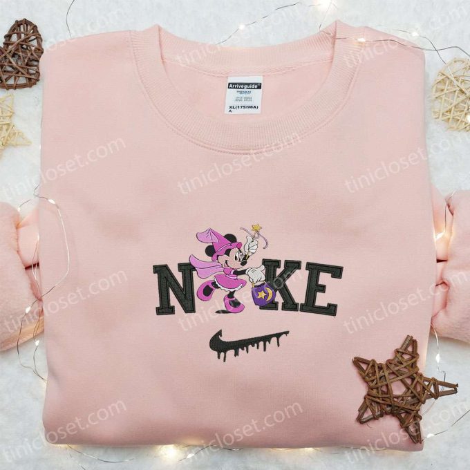 Nike x Minnie Mouse Witch Embroidered Hoodie – Disney Characters Sweatshirt Perfect Family Gift