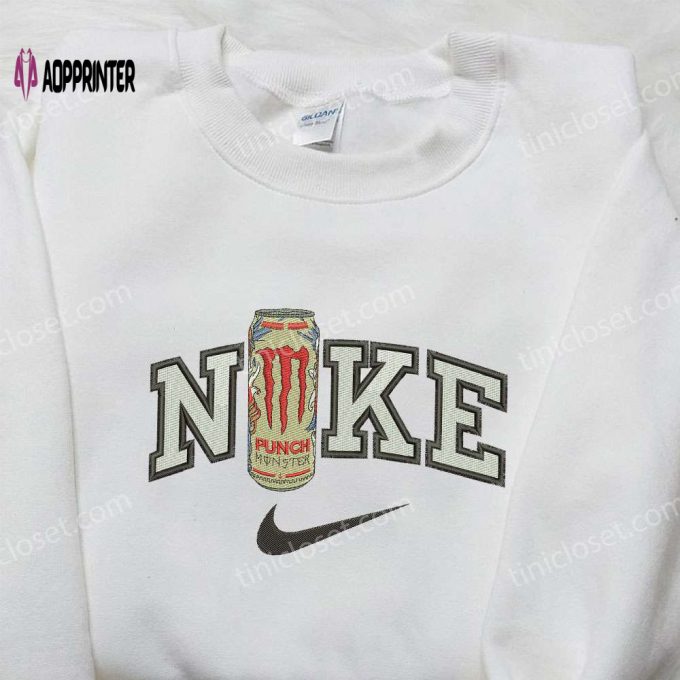 Custom Nike x Monster Pacific Punch Energy Bottle Embroidered Shirt – Stay Hydrated in Style!