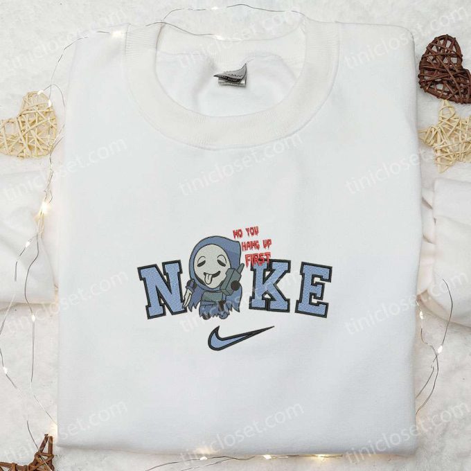 Nike x No You Hang Up First Ghost Embroidered Shirt – Spooky & Inspired Design