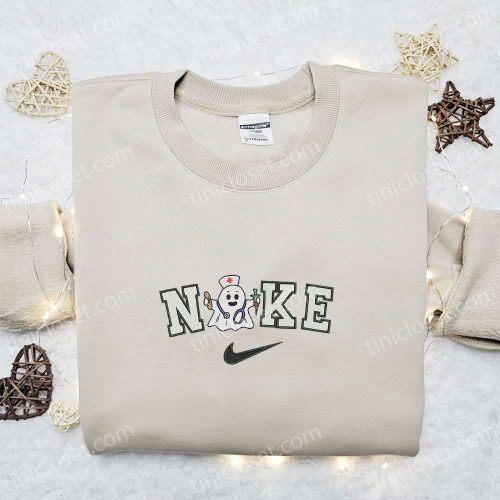 Nike x Nurse Ghost Embroidered Shirt: Cute Halloween Gift for Halloween Lovers