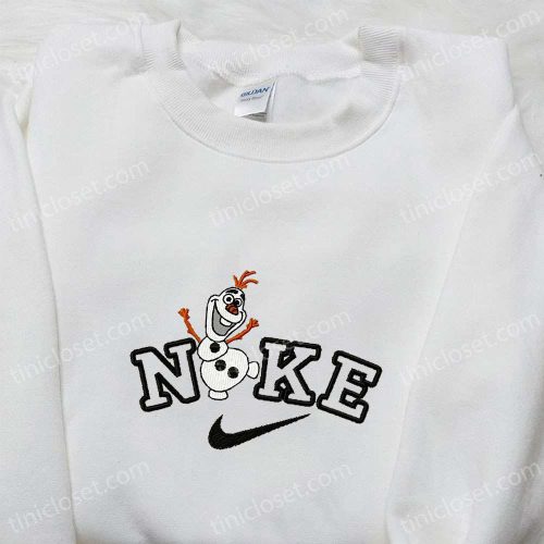 Nike x Olaf Cartoon Embroidered Hoodie Christmas Shirt Nike Inspired T-shirt