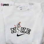 Nike x Olaf Cartoon Embroidered Hoodie Christmas Shirt & T-Shirt: Festive Nike Inspired Apparel