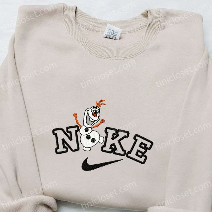 Nike x Olaf Cartoon Embroidered Hoodie Christmas Shirt Nike Inspired T-shirt