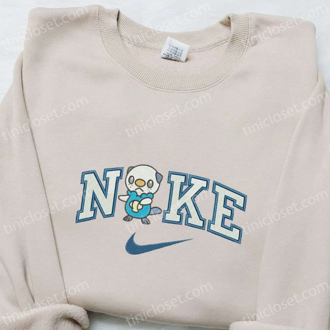 Nike x Oshawott Embroidered Hoodie Pokemon Sweatshirt & T-shirt: Stylish Nike-Inspired Apparel