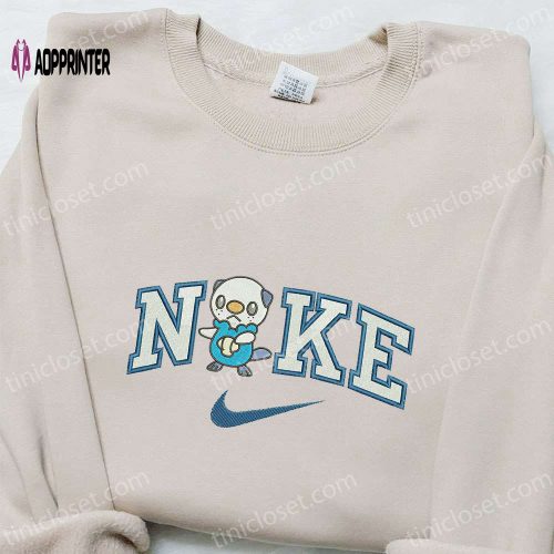 Nike x Oshawott Embroidered Hoodie Pokemon Sweatshirt & T-shirt: Stylish Nike-Inspired Apparel