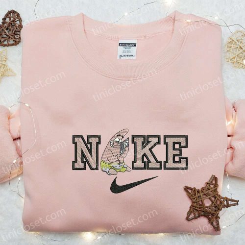 Nike x Patrick Star Cartoon Hoodie Disney Characters Embroidered Shirt Nike Inspired T-shirt