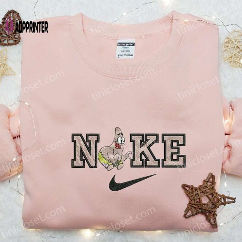 Nike x Patrick Star Cartoon & Disney Characters Embroidered Shirt: Fun & Stylish Nike Inspired T-shirt