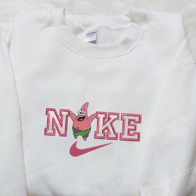 Nike x Patrick Star Cartoon Embroidered Shirt: Disney Characters T-shirt Perfect Family Gift!