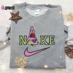 Nike x Patrick Star Embroidered Sweatshirt SpongeBob SquarePants 4D Cartoon Embroidered Shirt Nike Inspired Shirt