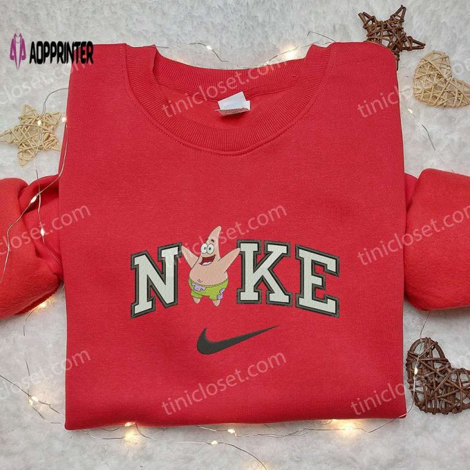 Nike x Patrick Star Embroidered Sweatshirt: SpongeBob 4D Cartoon Shirt Nike Inspired