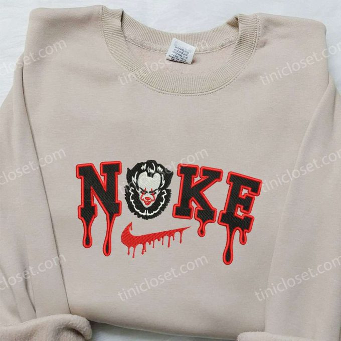 Nike x Pennywise Embroidered Sweatshirt: Best Halloween Gift Idea with It Movie Design