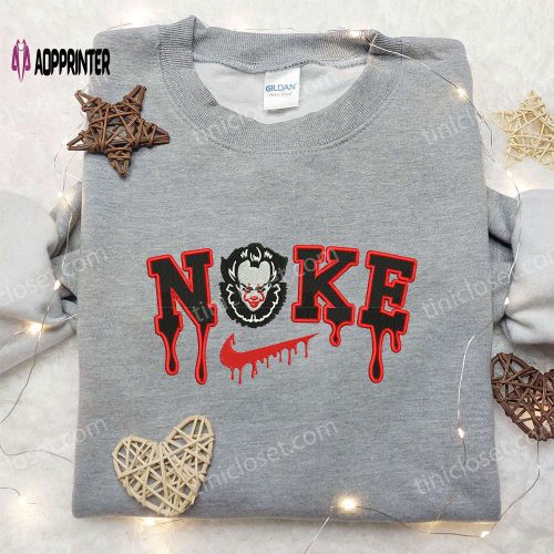 Nike x Pennywise Embroidered Sweatshirt: Best Halloween Gift Idea with It Movie Design