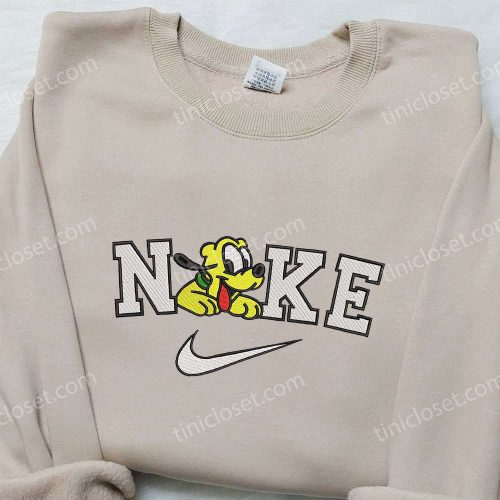 Nike x Pluto & Mickey Mouse Embroidered Sweatshirt & Shirt: Disney-Inspired & Nike Branded Apparel