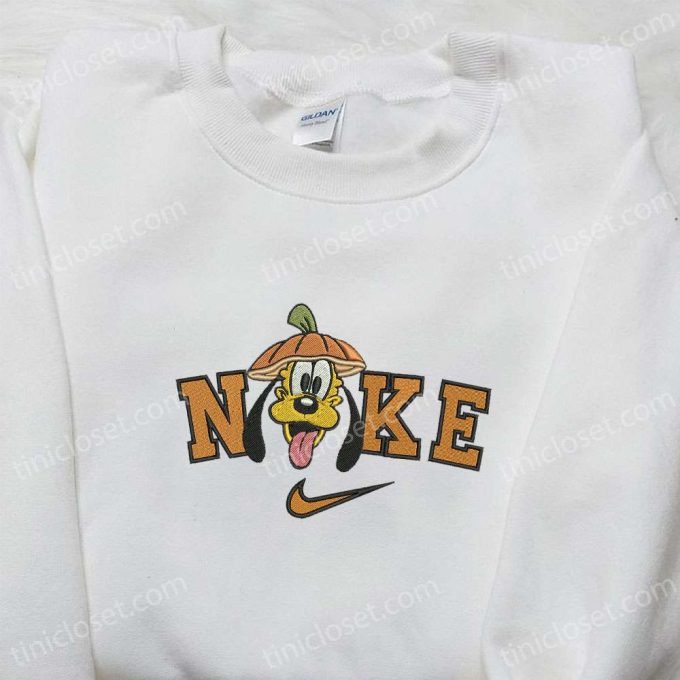 Spooktacular Nike x Pluto Halloween Pumpkin Hoodie T-Shirt & Sweatshirt – Embroidered Delight!