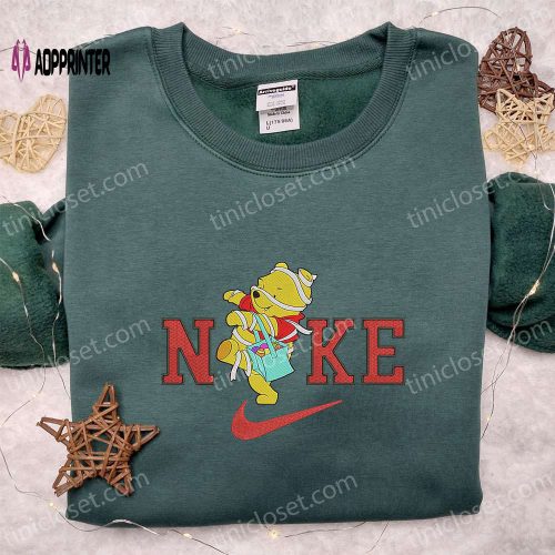 Nike x Pooh Mummy Embroidered Shirt – Adorable Halloween & Nike Inspired Design