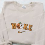 Nike x Pumpkin Monster Halloween Embroidered Hoodie & T-Shirt: Spooky Nike-Inspired Sweatshirt