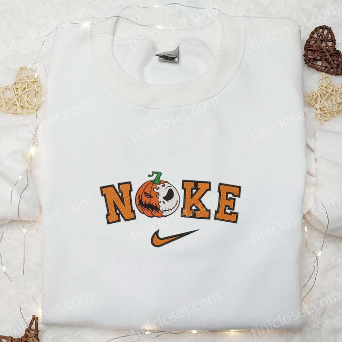 Nike x Pumpkin Monster Halloween Embroidered Hoodie & T-Shirt: Spooky Nike-Inspired Sweatshirt