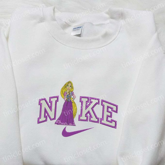 Nike x Rapunzel Cartoon Embroidered Shirt Disney Characters Sweatshirt Custom Hoodie