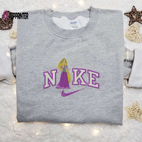 Rapunzel x Nike Cartoon Embroidered Shirt Disney Characters Sweatshirt Custom Hoodie