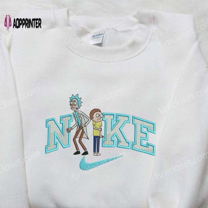 Nike x Rick and Morty Cartoon Embroidered Shirt – Unique Nike Inspired Design