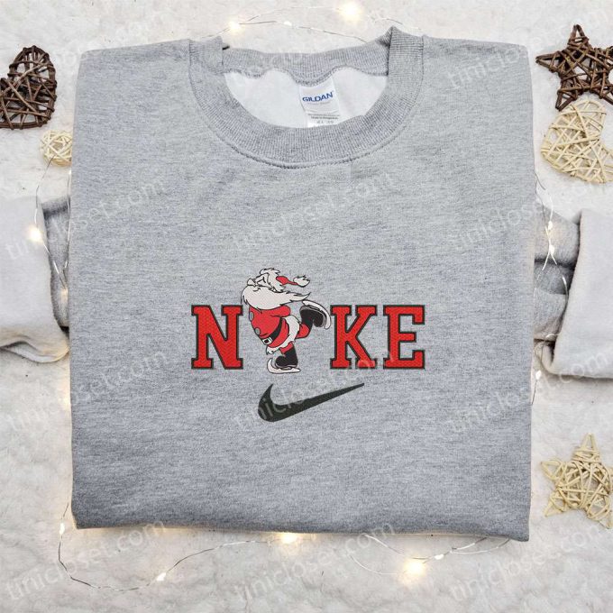 Nike x Santa Claus Skating Embroidered Sweatshirt: Best Christmas Gift Idea with Nike-Inspired Design