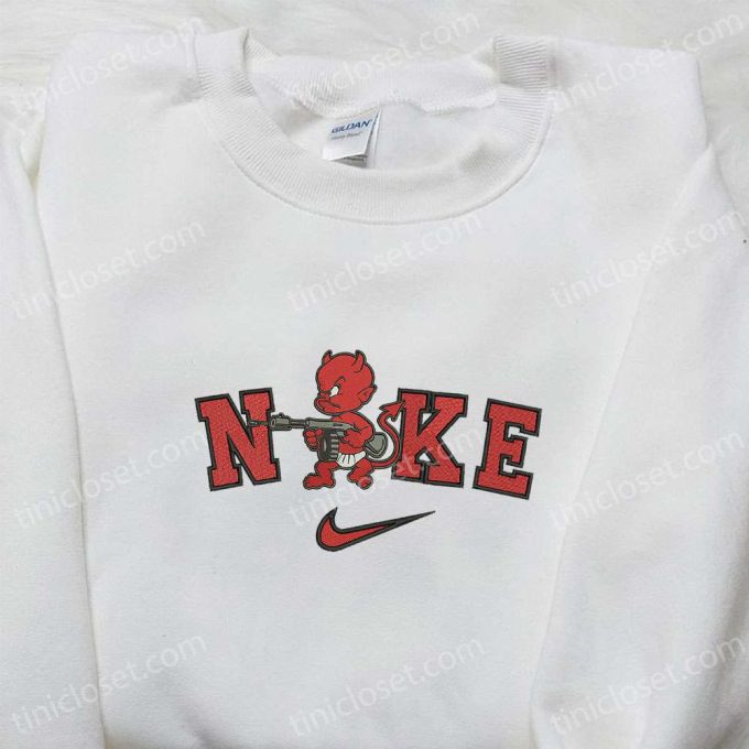 Nike x Satan Devil Embroidered Shirt – Cool Halloween Inspired Tee