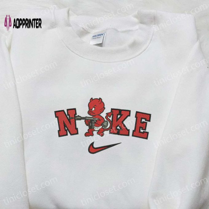 Nike x Satan Devil Embroidered Shirt – Cool Halloween Inspired Tee