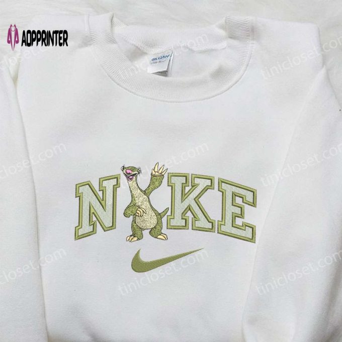 Nike x Sid Ice Age & Disney Embroidered Shirts – Customizable Nike Apparel for Trendsetters