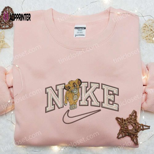 Disney Characters Embroidered Hoodie & Nike x Simba Cartoon Tshirt: Custom Nike Embroidered Tee