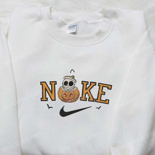 Nike x Skellington Pumpkin Halloween Embroidered Hoodie & T-Shirt: Amazing Nike-Inspired Sweatshirt