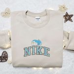 Cute Doraemon Embroidered Sweatshirt Hoodie & T-shirt by Nike: Cartoon Embroidery for a Playful Look