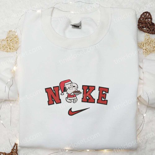 Nike x Snoopy Christmas Santa Claus Embroidered Sweatshirt T-Shirt & Hoodie: Cartoon Inspired Collection