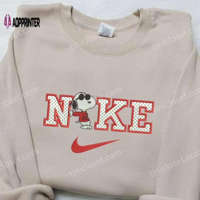 Nike x Snoopy Embroidered Sweatshirt: Peanuts Cartoon Shirt – Nike Inspired Design