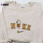 Nike x Snoopy Pumpkin Embroidered Shirt: Best Halloween Gift for Nike Inspired Halloween Lovers