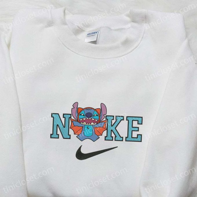 Nike x Stitch Bat Halloween Embroidered Shirt – Cute and Inspired Apparel