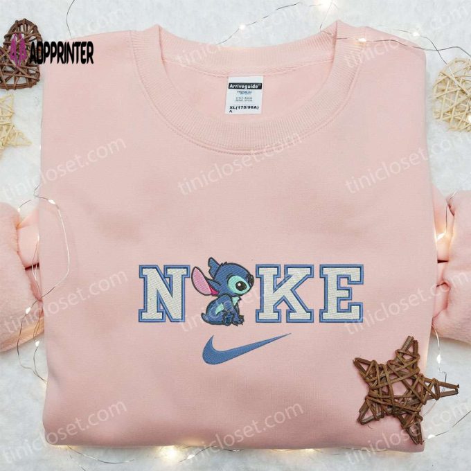 Nike x Stitch Cartoon Embroidered Sweatshirt: Disney Characters Hoodie – Perfect Family Gift!