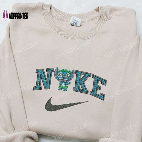 Nike x Stitch Cartoon Embroidered Sweatshirt: Best Family Gift Nike Inspired Hoodie