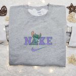 Nike x Stitch Dinosaur Cartoon Embroidered Sweatshirt: Disney Characters Hoodie Best Birthday Gift Ideas