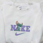 Nike x Stitch Dinosaur Cartoon Embroidered Sweatshirt: Disney Characters Hoodie Best Birthday Gift Ideas