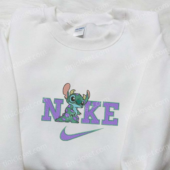 Nike x Stitch Dinosaur Cartoon Embroidered Sweatshirt: Disney Characters Hoodie Best Birthday Gift Ideas