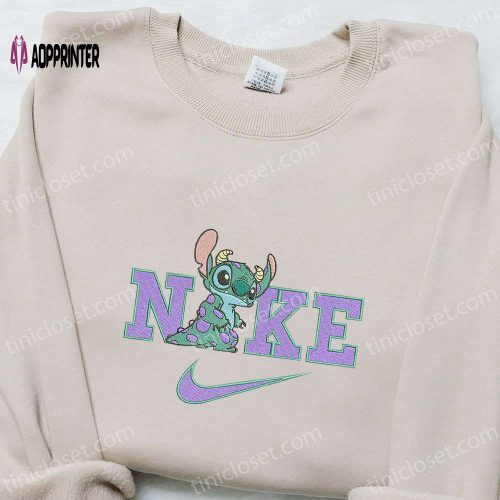 Nike x Stitch Ice Cream Cartoon Embroidered Sweatshirt: Disney Characters Hoodie for Best Birthday Gift Ideas