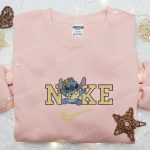 Nike x Stitch Flower Crown Sweatshirt: Lilo and Stitch Embroidered Hoodie – Best Birthday Gift