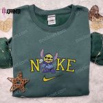 Cute Halloween Witch Embroidered Shirt Nike x Stitch Custom Design – Perfect Halloween Nike Shirt